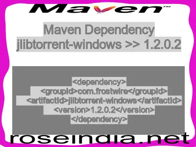 Maven dependency of jlibtorrent-windows version 1.2.0.2