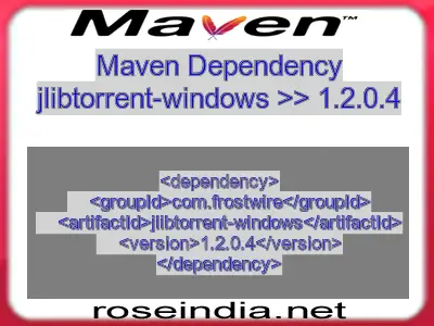 Maven dependency of jlibtorrent-windows version 1.2.0.4
