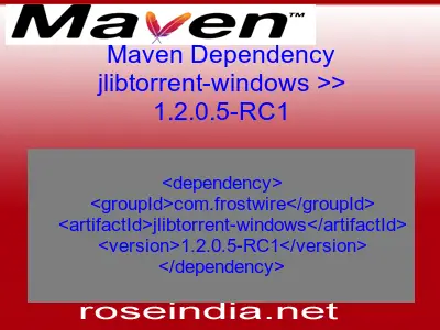 Maven dependency of jlibtorrent-windows version 1.2.0.5-RC1