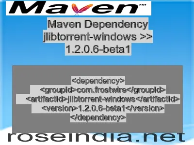 Maven dependency of jlibtorrent-windows version 1.2.0.6-beta1