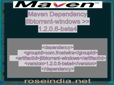 Maven dependency of jlibtorrent-windows version 1.2.0.6-beta4