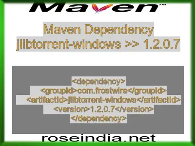Maven dependency of jlibtorrent-windows version 1.2.0.7