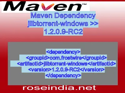 Maven dependency of jlibtorrent-windows version 1.2.0.9-RC2
