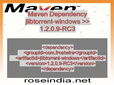 Maven dependency of jlibtorrent-windows version 1.2.0.9-RC3