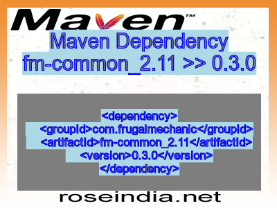 Maven dependency of fm-common_2.11 version 0.3.0