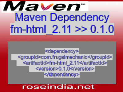 Maven dependency of fm-html_2.11 version 0.1.0