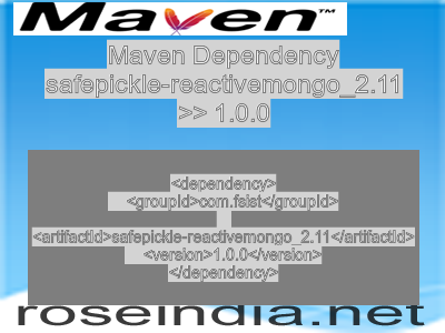 Maven dependency of safepickle-reactivemongo_2.11 version 1.0.0