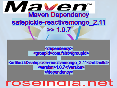 Maven dependency of safepickle-reactivemongo_2.11 version 1.0.7