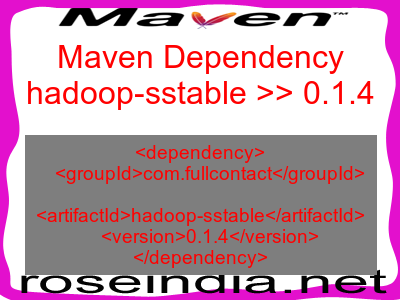Maven dependency of hadoop-sstable version 0.1.4