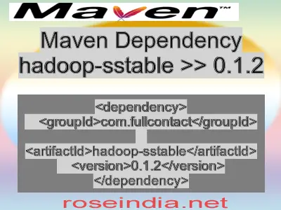Maven dependency of hadoop-sstable version 0.1.2
