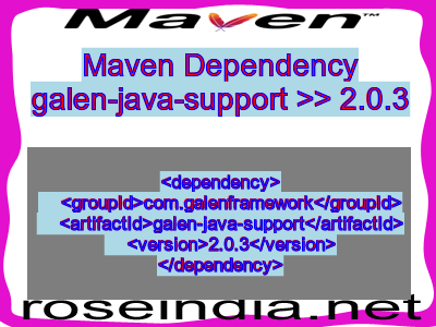Maven dependency of galen-java-support version 2.0.3