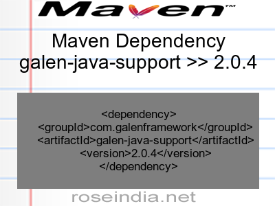 Maven dependency of galen-java-support version 2.0.4