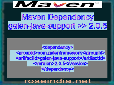 Maven dependency of galen-java-support version 2.0.5
