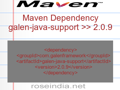 Maven dependency of galen-java-support version 2.0.9