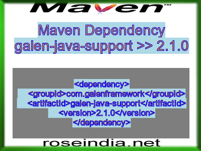 Maven dependency of galen-java-support version 2.1.0