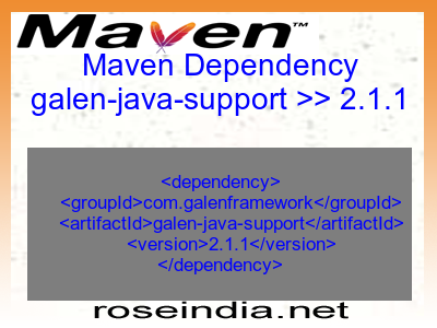 Maven dependency of galen-java-support version 2.1.1