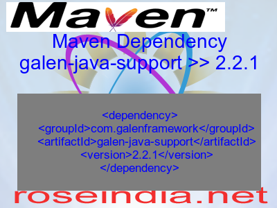 Maven dependency of galen-java-support version 2.2.1