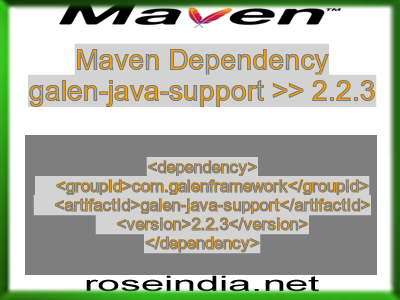 Maven dependency of galen-java-support version 2.2.3