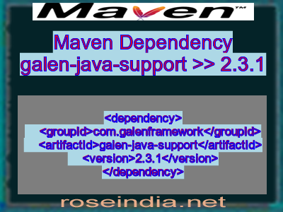 Maven dependency of galen-java-support version 2.3.1