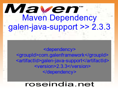Maven dependency of galen-java-support version 2.3.3
