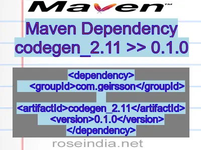 Maven dependency of codegen_2.11 version 0.1.0