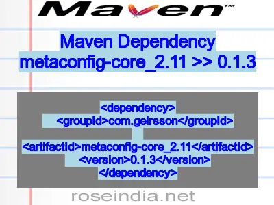Maven dependency of metaconfig-core_2.11 version 0.1.3