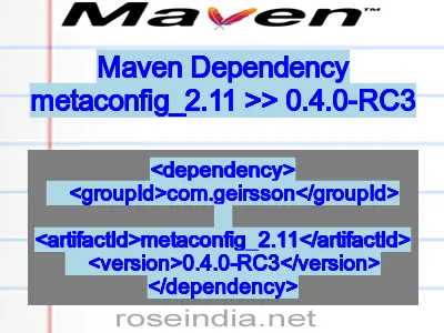 Maven dependency of metaconfig_2.11 version 0.4.0-RC3