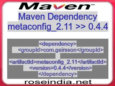 Maven dependency of metaconfig_2.11 version 0.4.4