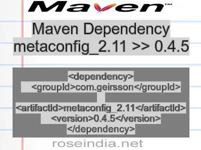 Maven dependency of metaconfig_2.11 version 0.4.5