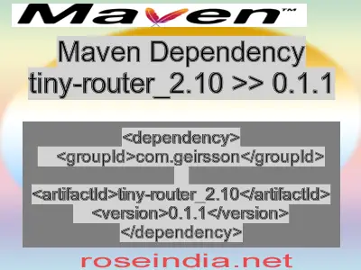 Maven dependency of tiny-router_2.10 version 0.1.1