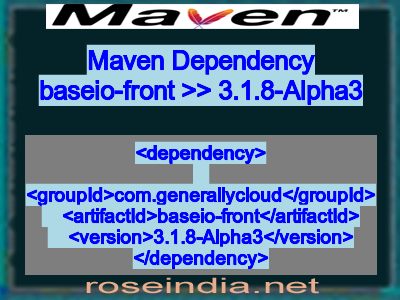 Maven dependency of baseio-front version 3.1.8-Alpha3