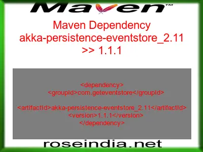 Maven dependency of akka-persistence-eventstore_2.11 version 1.1.1