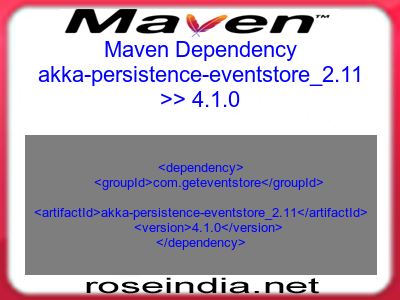 Maven dependency of akka-persistence-eventstore_2.11 version 4.1.0