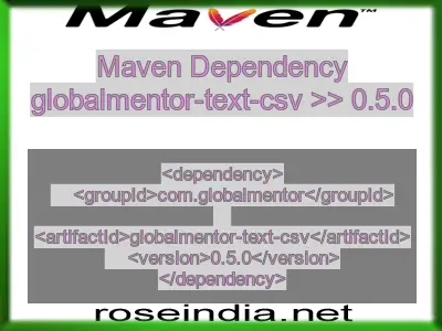 Maven dependency of globalmentor-text-csv version 0.5.0