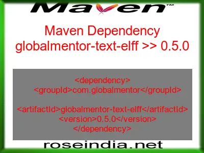 Maven dependency of globalmentor-text-elff version 0.5.0