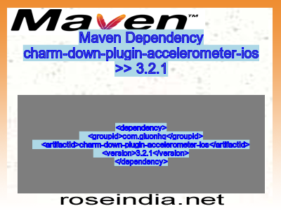Maven dependency of charm-down-plugin-accelerometer-ios version 3.2.1