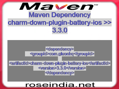 Maven dependency of charm-down-plugin-battery-ios version 3.3.0
