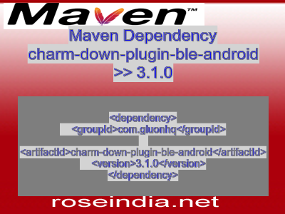 Maven dependency of charm-down-plugin-ble-android version 3.1.0