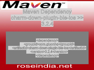 Maven dependency of charm-down-plugin-ble-ios version 3.2.4
