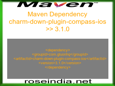 Maven dependency of charm-down-plugin-compass-ios version 3.1.0