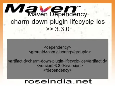 Maven dependency of charm-down-plugin-lifecycle-ios version 3.3.0