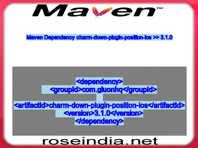Maven dependency of charm-down-plugin-position-ios version 3.1.0
