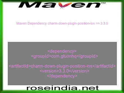 Maven dependency of charm-down-plugin-position-ios version 3.3.0
