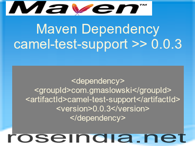 Maven dependency of camel-test-support version 0.0.3