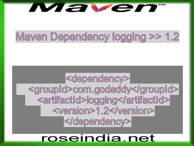 Maven dependency of logging version 1.2