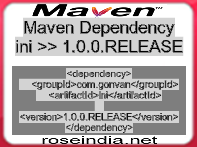 Maven dependency of ini version 1.0.0.RELEASE