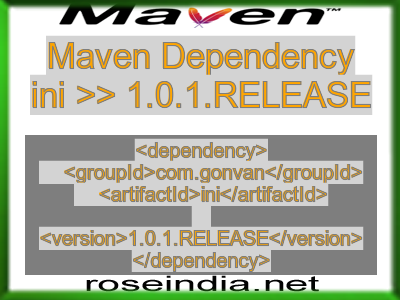 Maven dependency of ini version 1.0.1.RELEASE