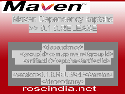 Maven dependency of kaptcha version 0.1.0.RELEASE