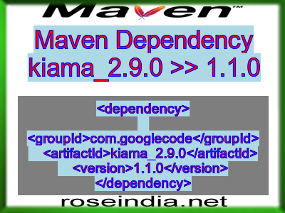Maven dependency of kiama_2.9.0 version 1.1.0