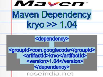Maven dependency of kryo version 1.04